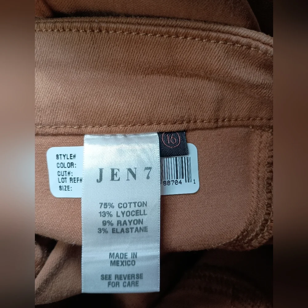 7 for All Mankind High Waist Ankle Skinny in Coated Amber Size 16